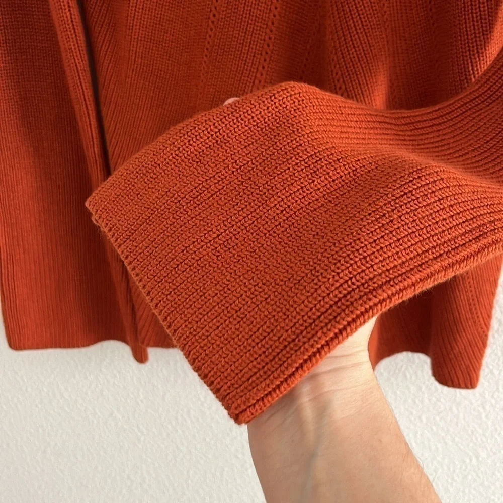 Chico’s Knit Turtleneck Knit Sweater Burnt Orange Keyhole Front